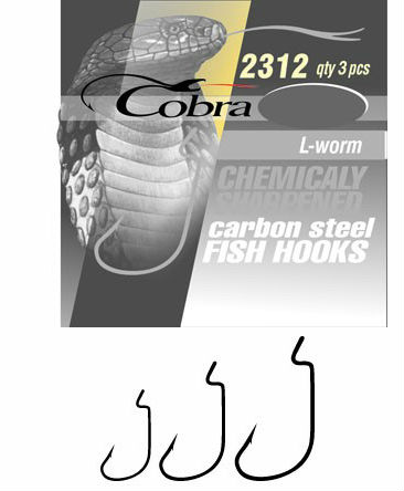 Офсетный крючок L-Worm 2312NSB - Cobra - Оснастка