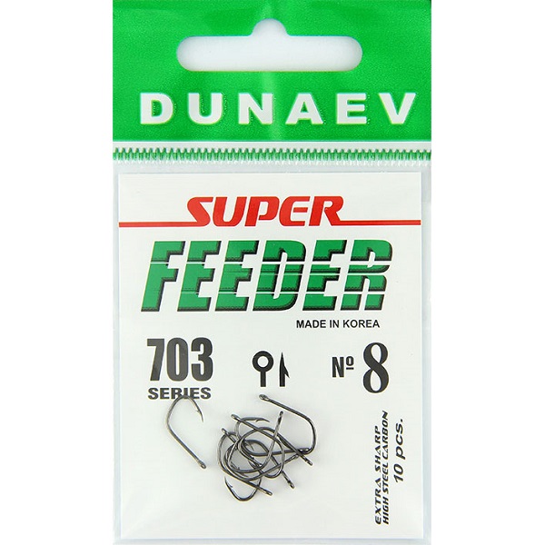 Super Feeder 703 #12 - Одинарные крючки DUNAEV - Оснастка