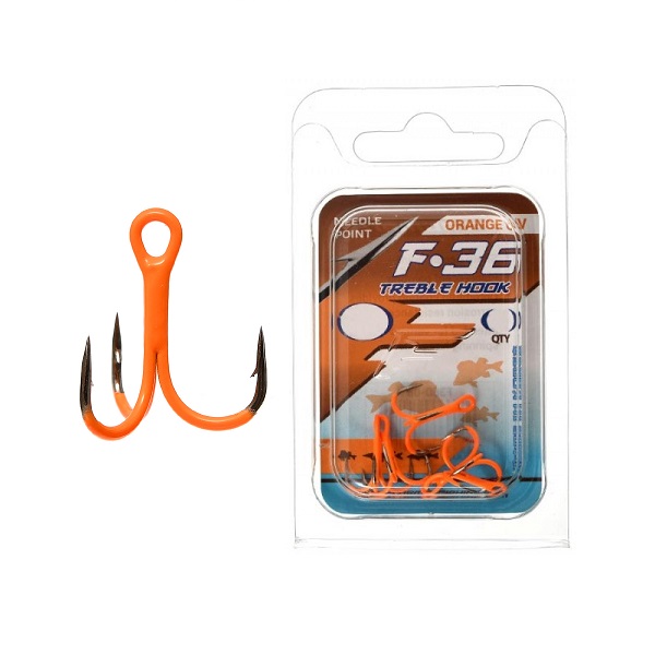 Крючок тройной Treble hook F36 Orange - Flagman - Оснастка