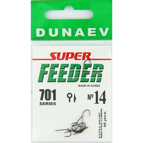 Super Feeder 701 #14 - Одинарные крючки DUNAEV - Оснастка